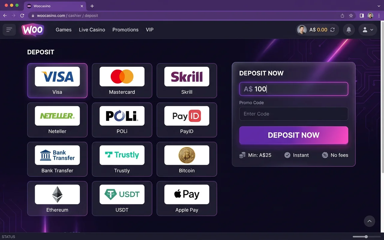 Payment methods and cashouts – Woo